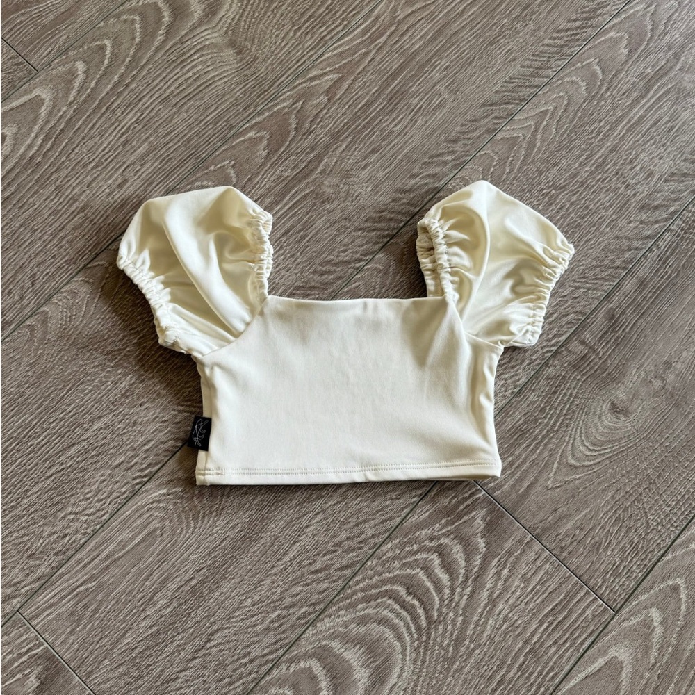 Tiger Friday, Ever After Crop Top in Ivory White, CS Child 5/6